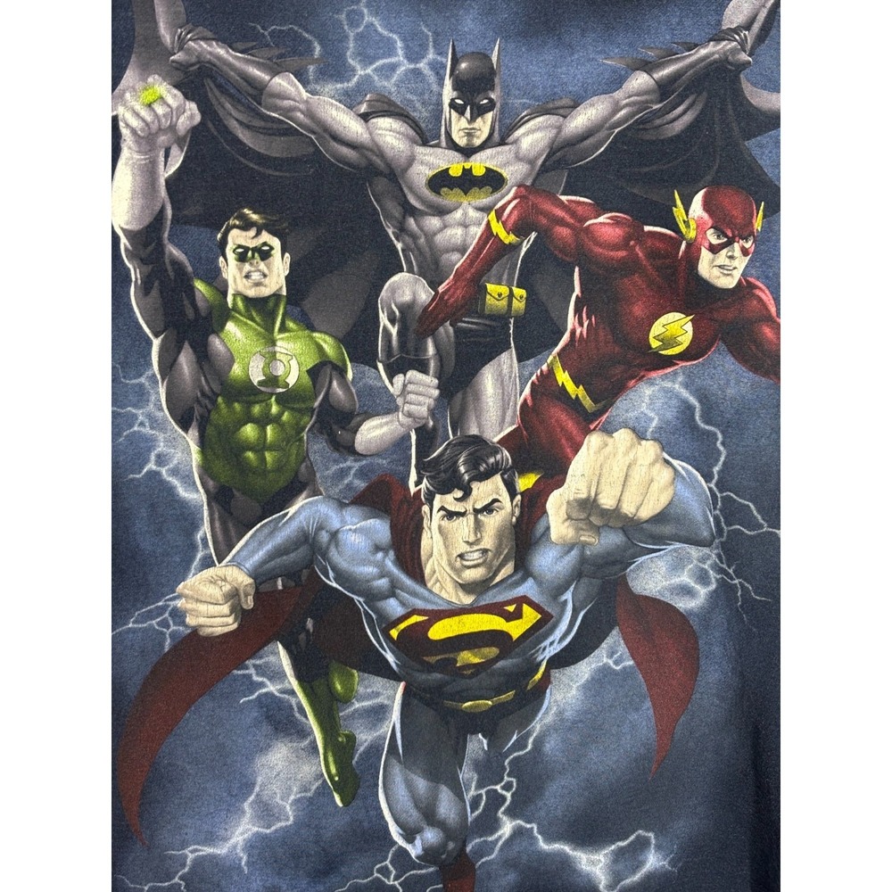 DC Comics The Coming Storm T-Shirt Mens Blue‎ Graphic Justice League XL Vintage